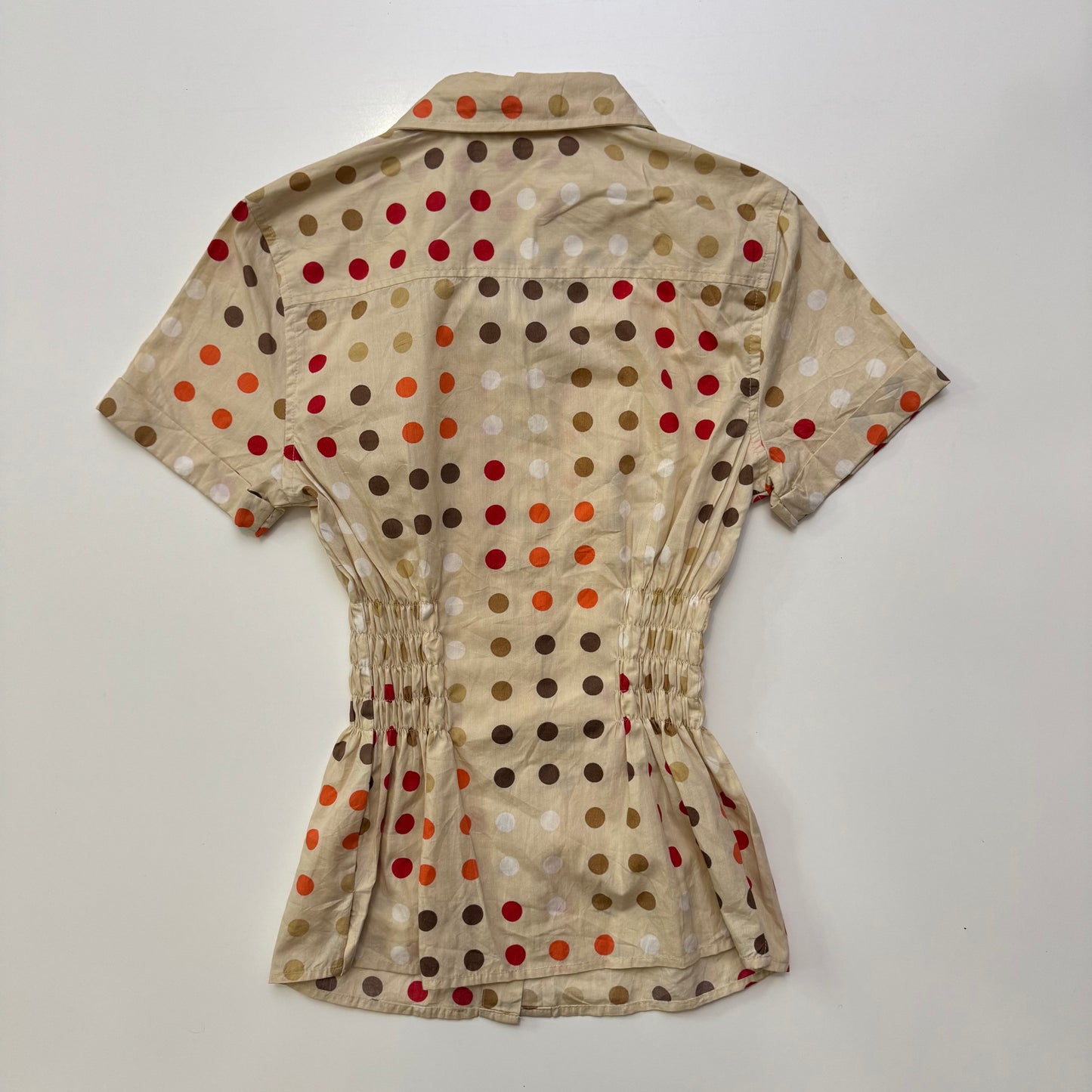 Polka Dot Cinched Blouse