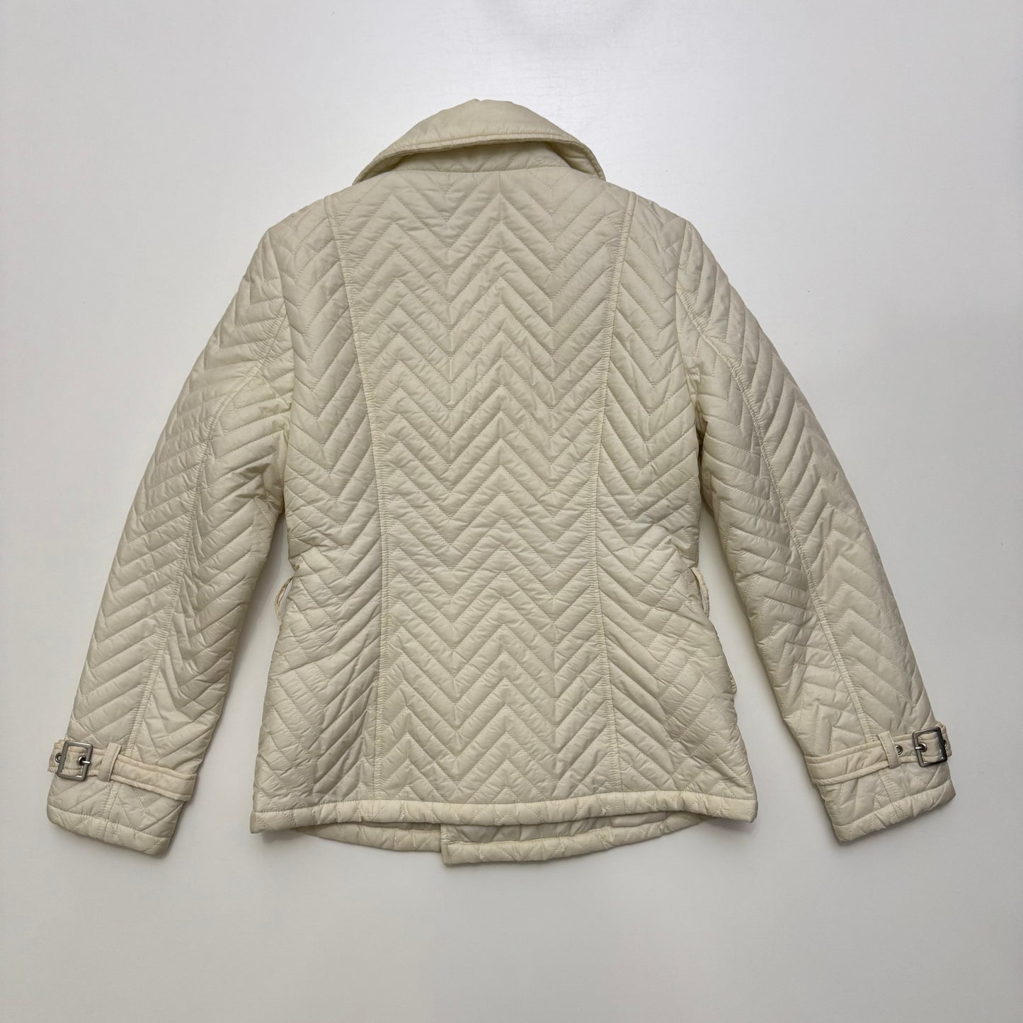 Cream Peacoat Puffer Jacket
