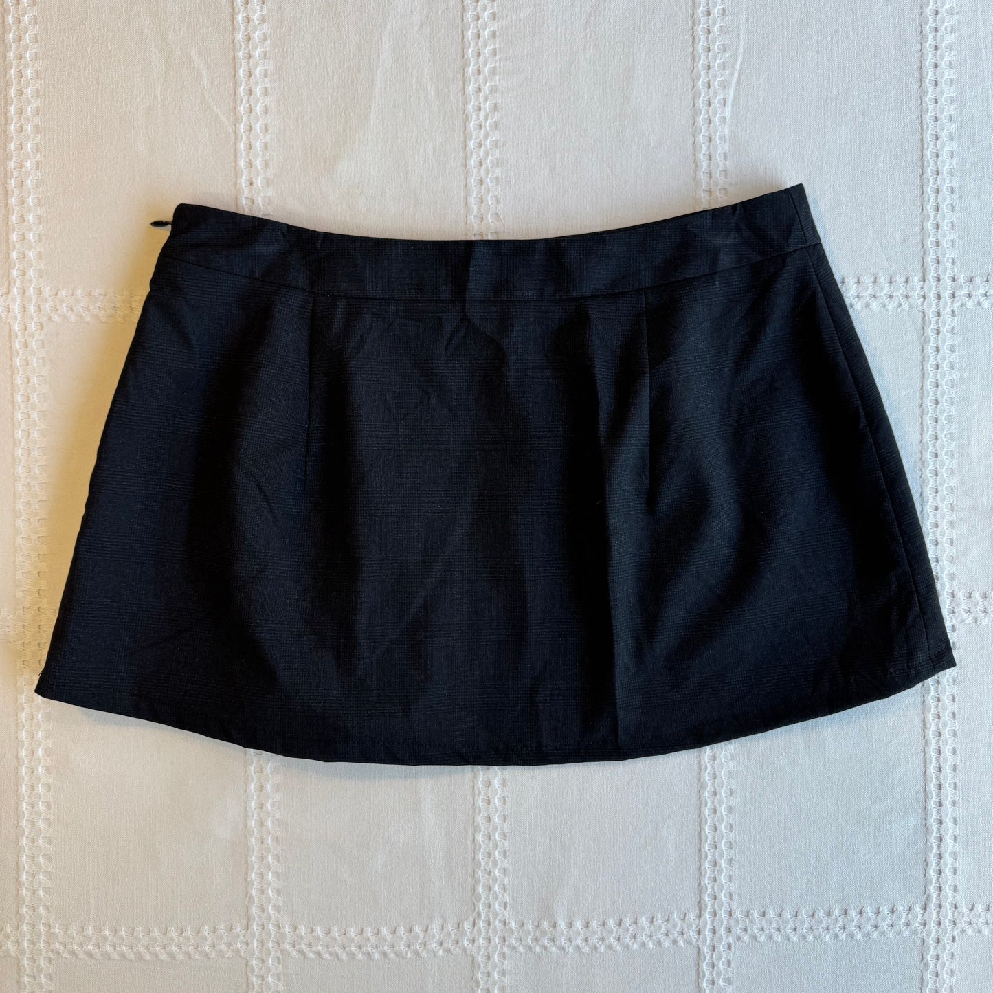 Navy Pleat Mini Skirt