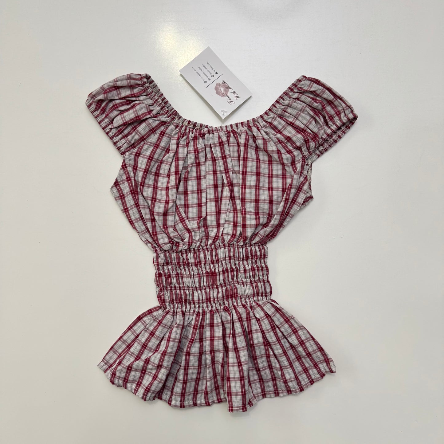 Plaid Milkmaid Top