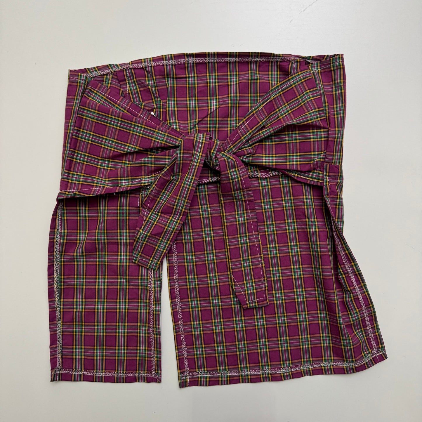 Plaid Tie Back Top