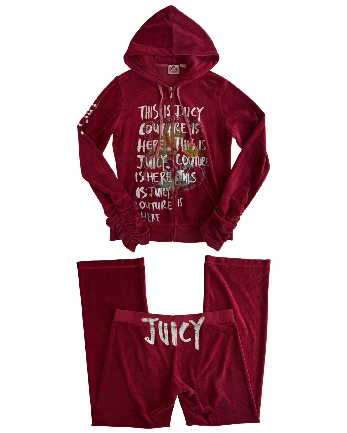 Juicy Red Velour Tracksuit