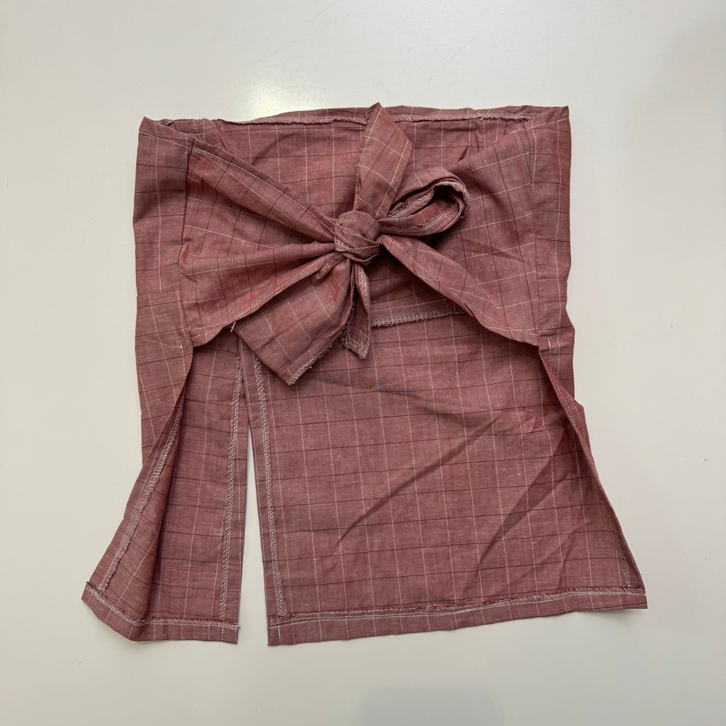 Red Plaid Tie Back Top
