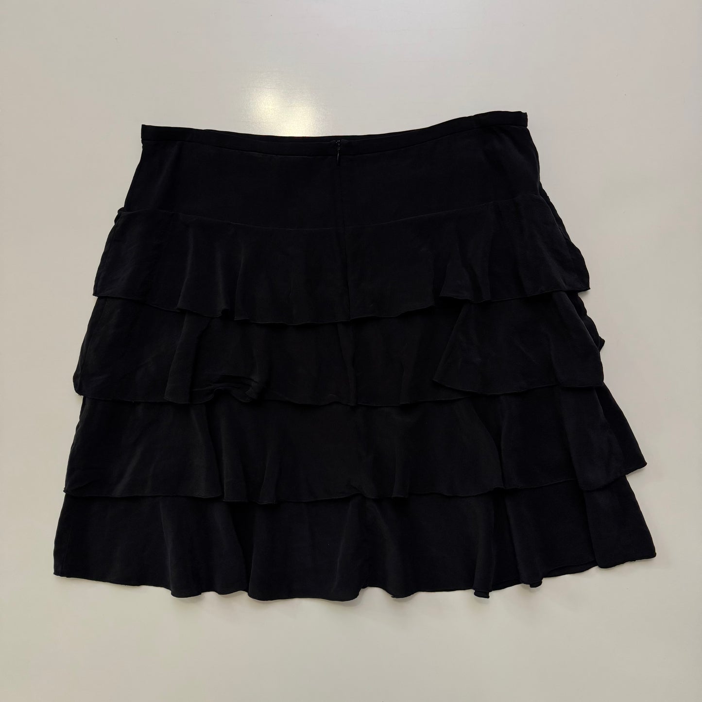 Black Silk Midi Skirt
