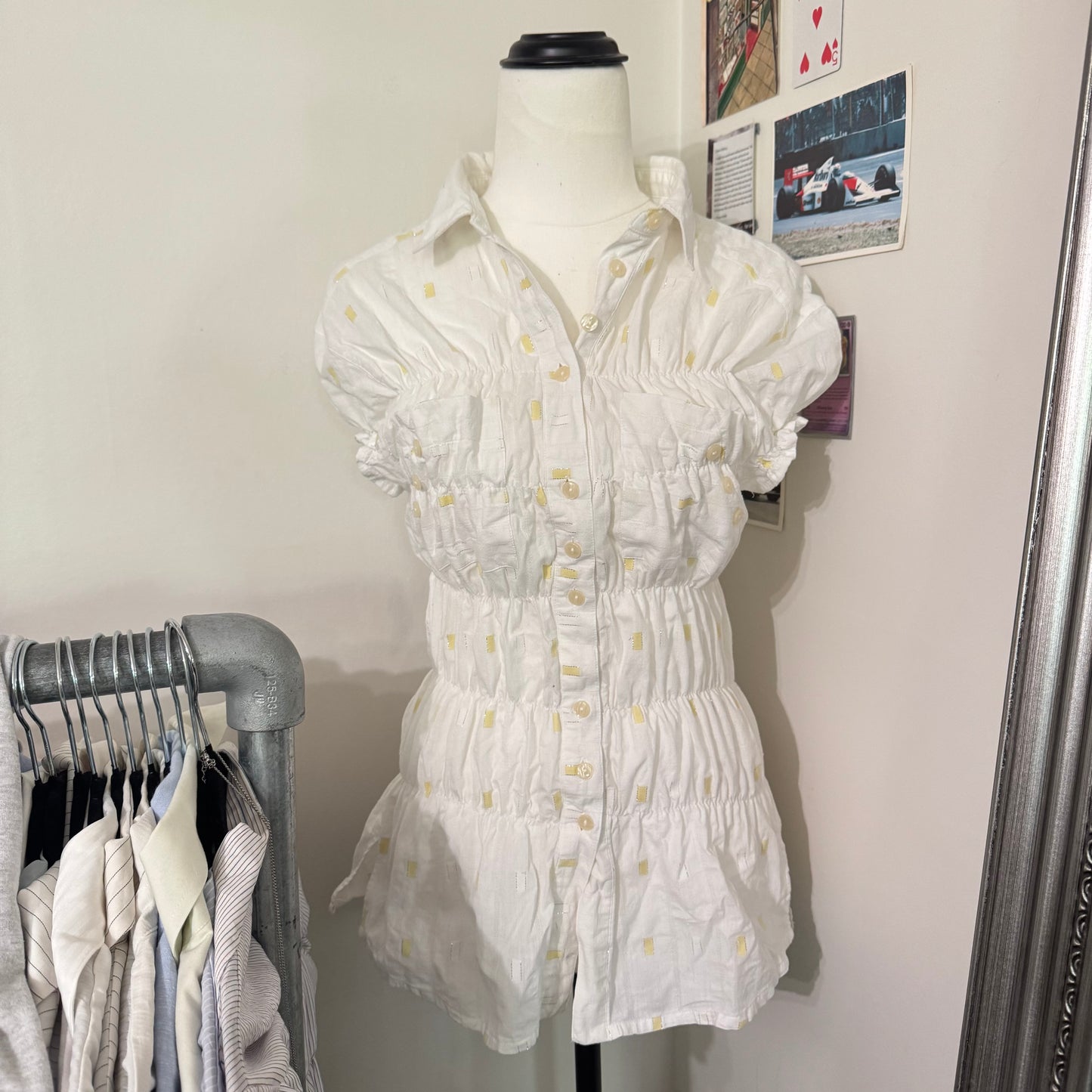 Ruched Button Up Blouse