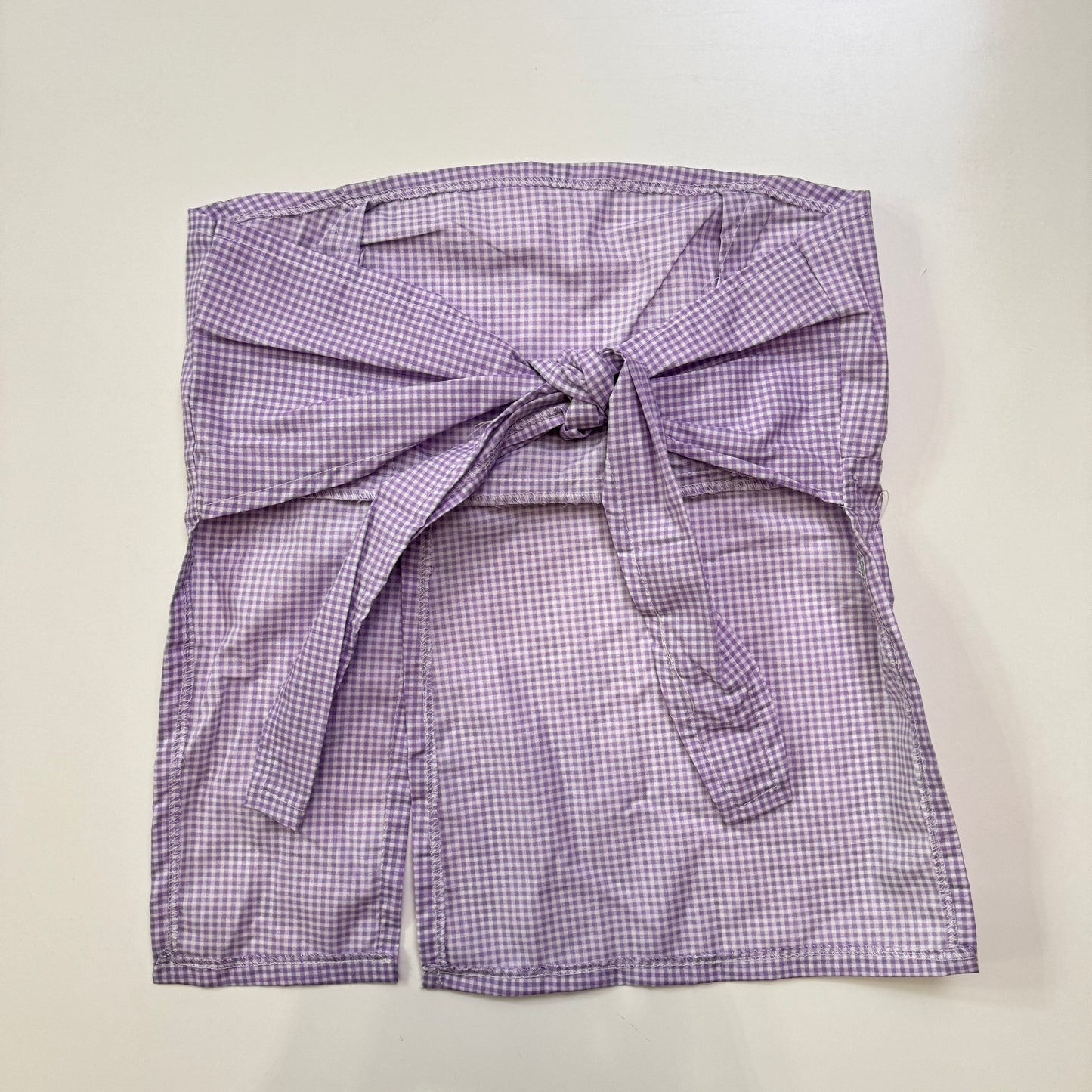 Strapless Gingham Babydoll Top