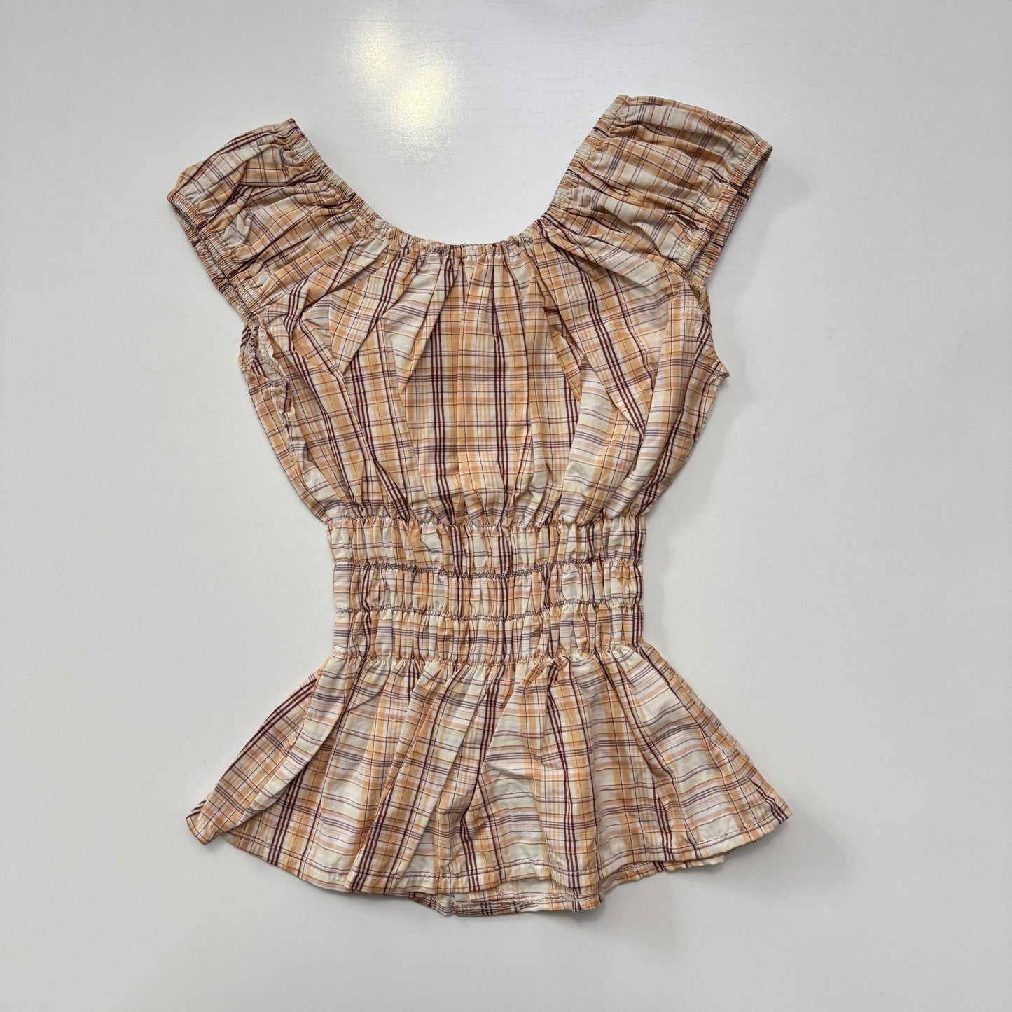 Plaid Milkmaid Top