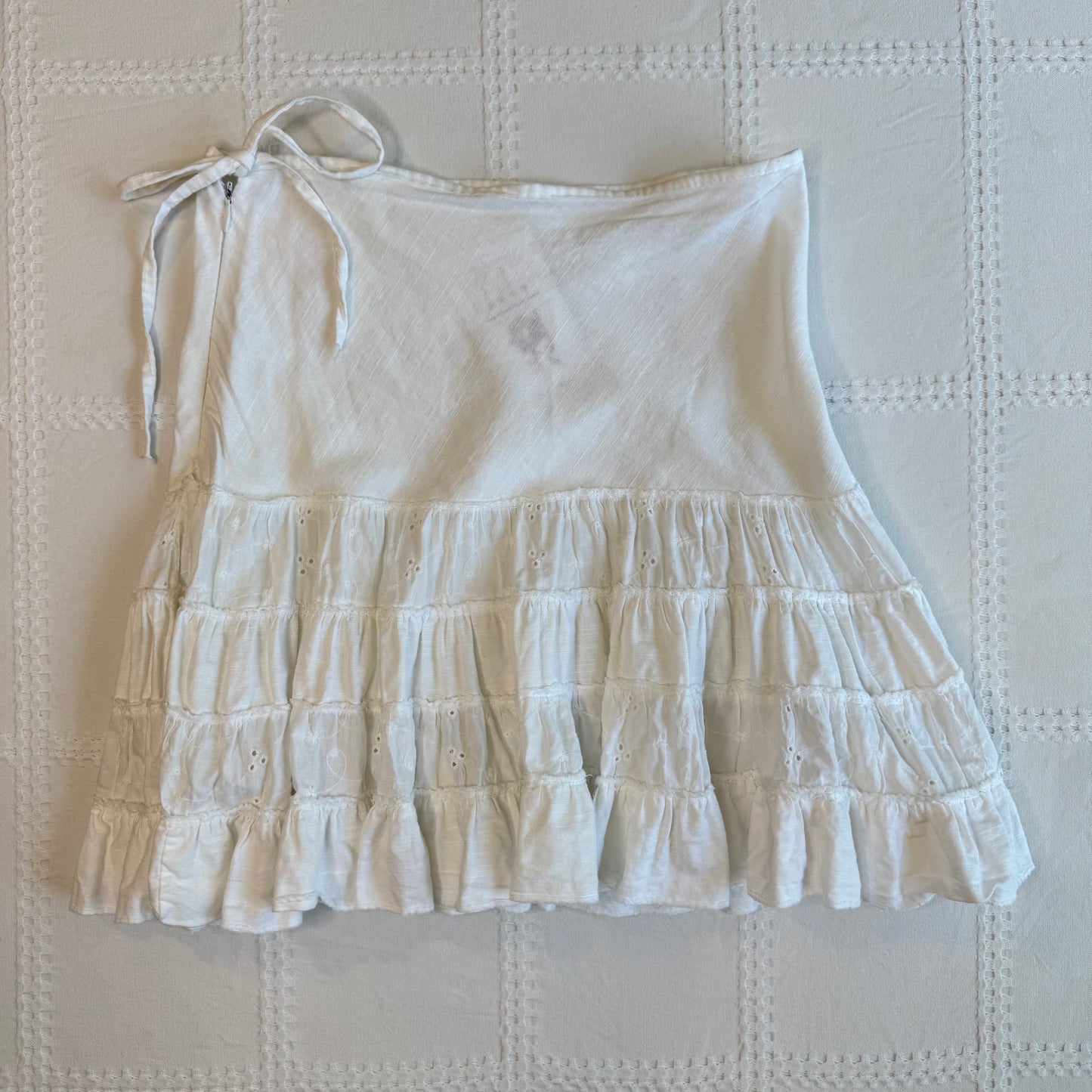 White Broderie Mini Skirt