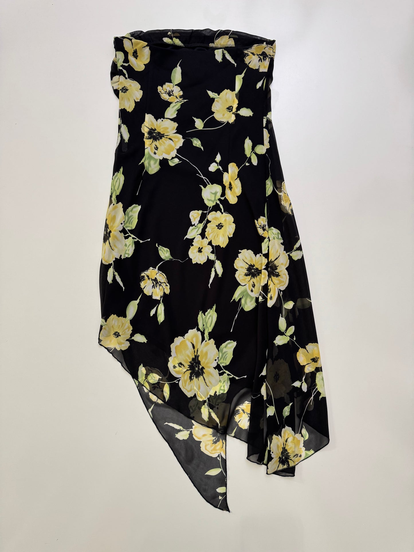 Asymmetrical Floral Midi Dress