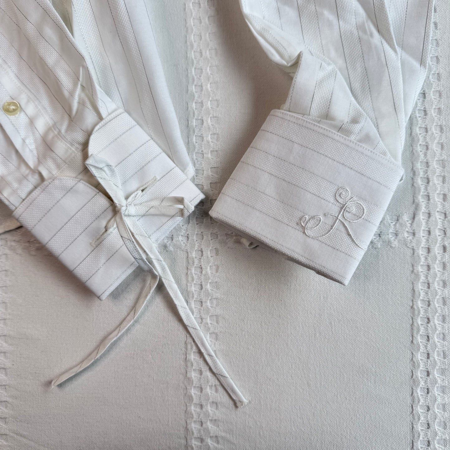 White Pinstripe Button Up Blouse