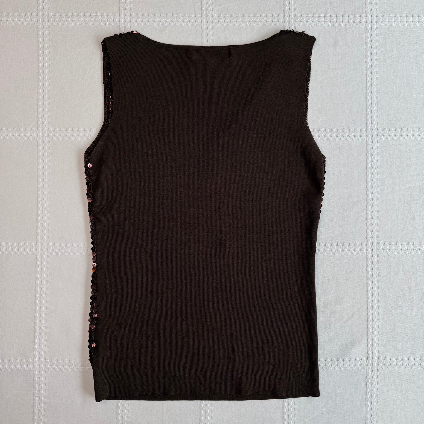 Brown Sequin Tank Top