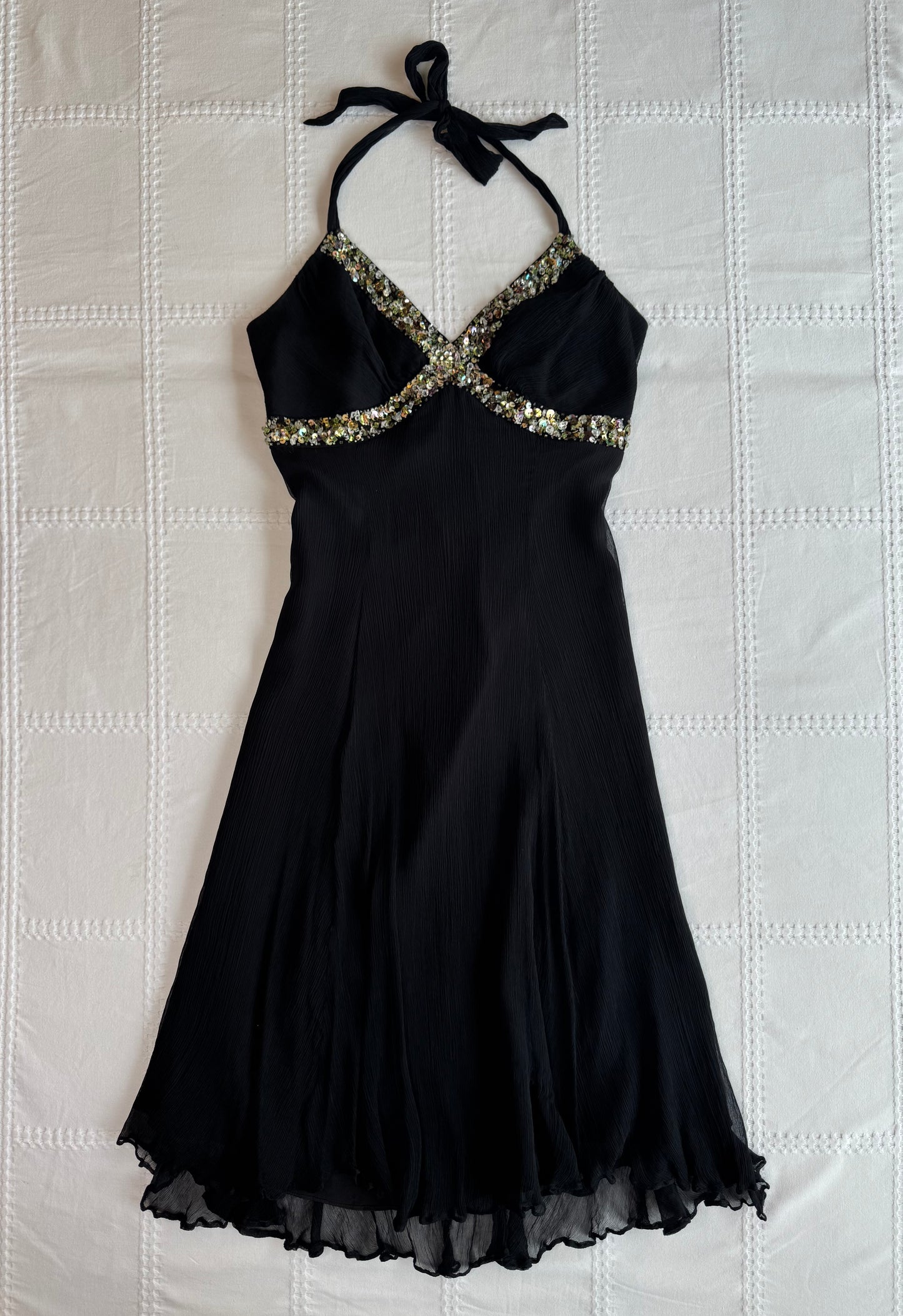 Silk Babydoll Halter Midi Dress
