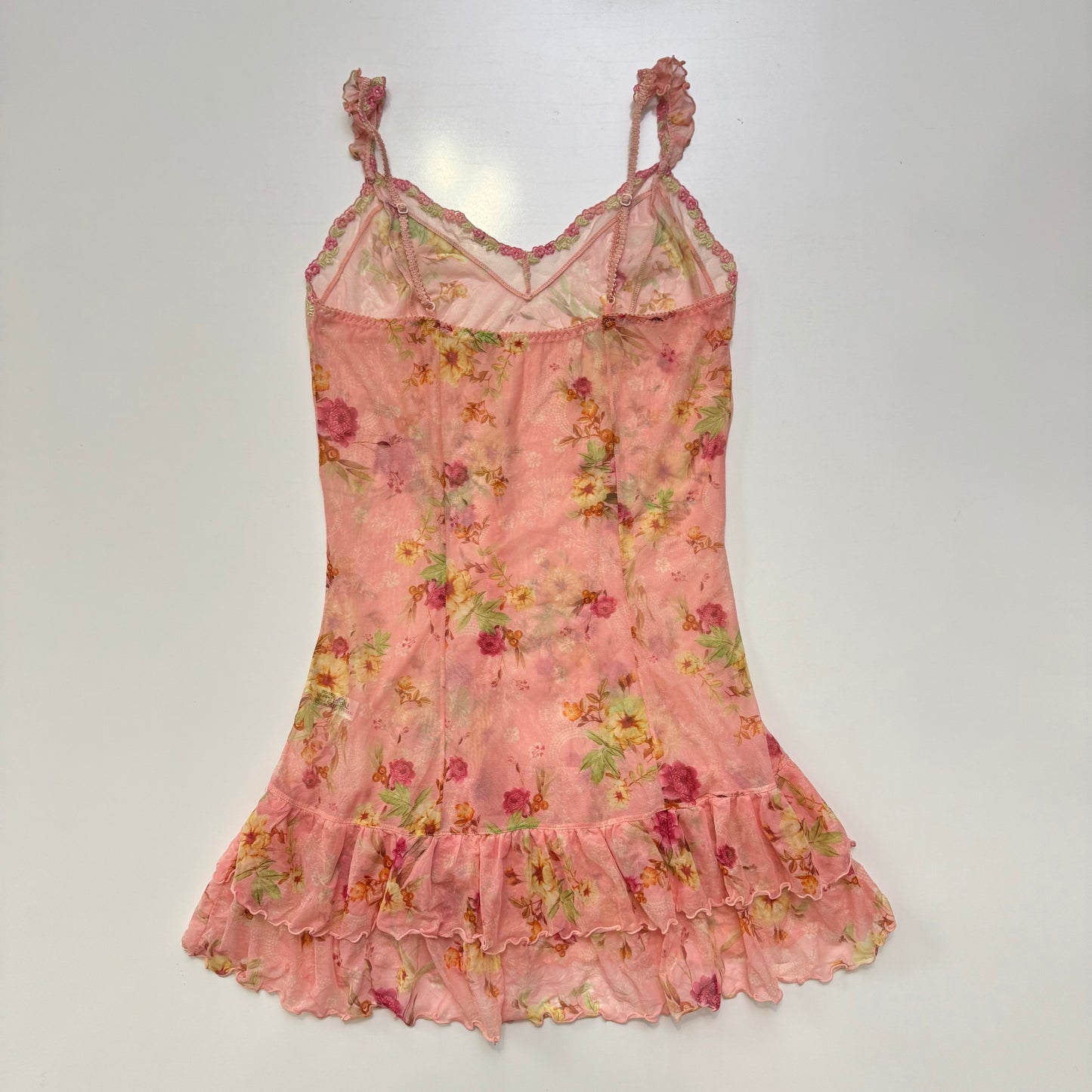 Pink Mesh Mini Dress