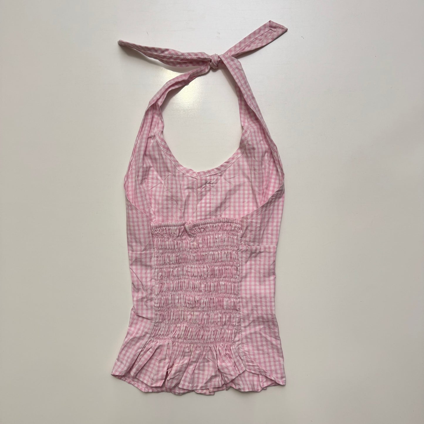 Pink Gingham Halter