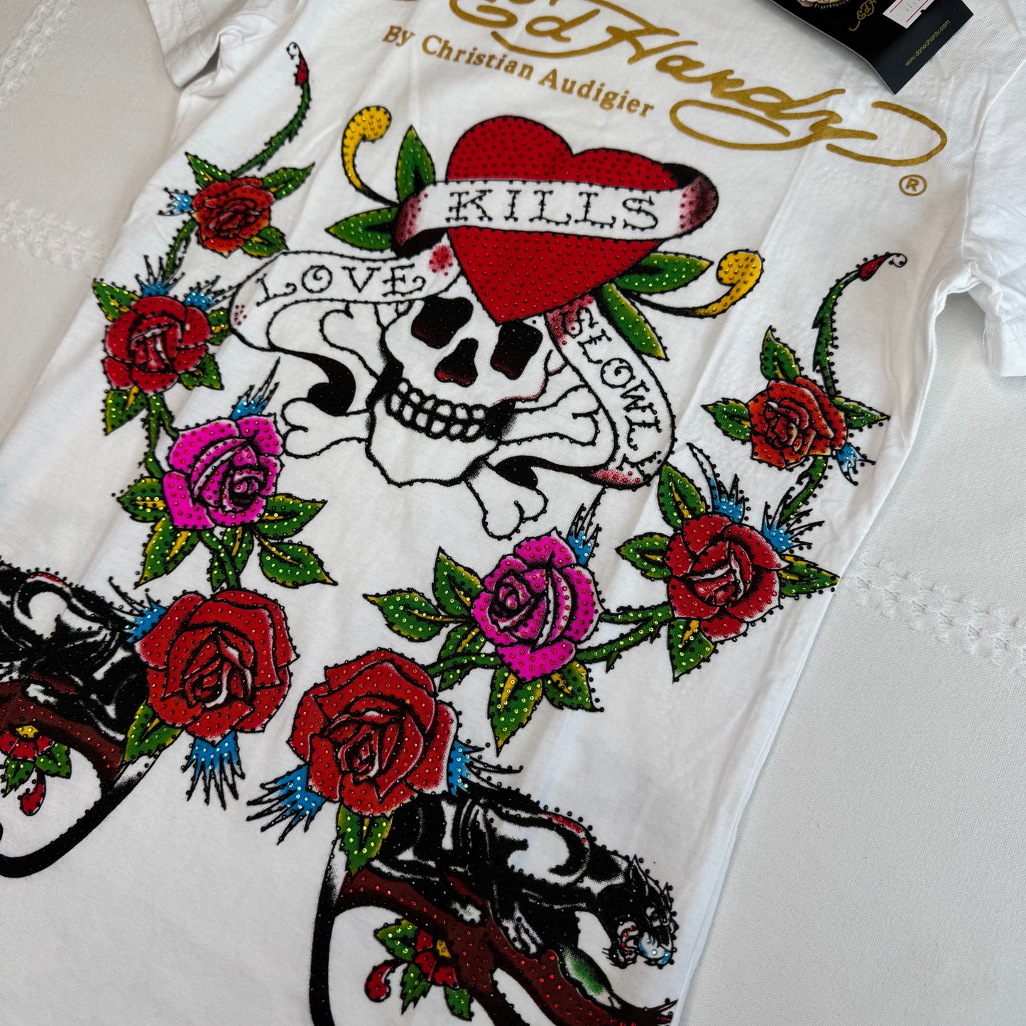 Ed Hardy Diamanté Graphic Tee