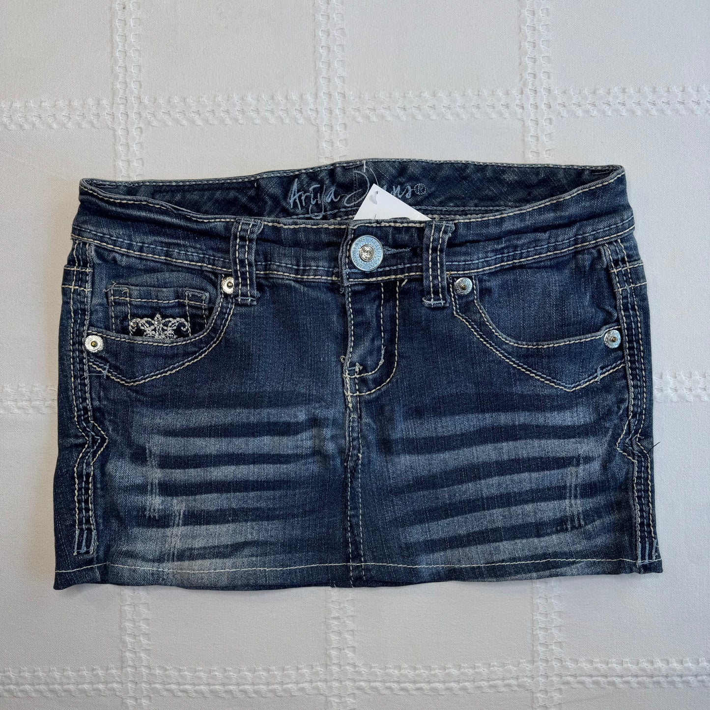 Low Rise Denim Micro Mini