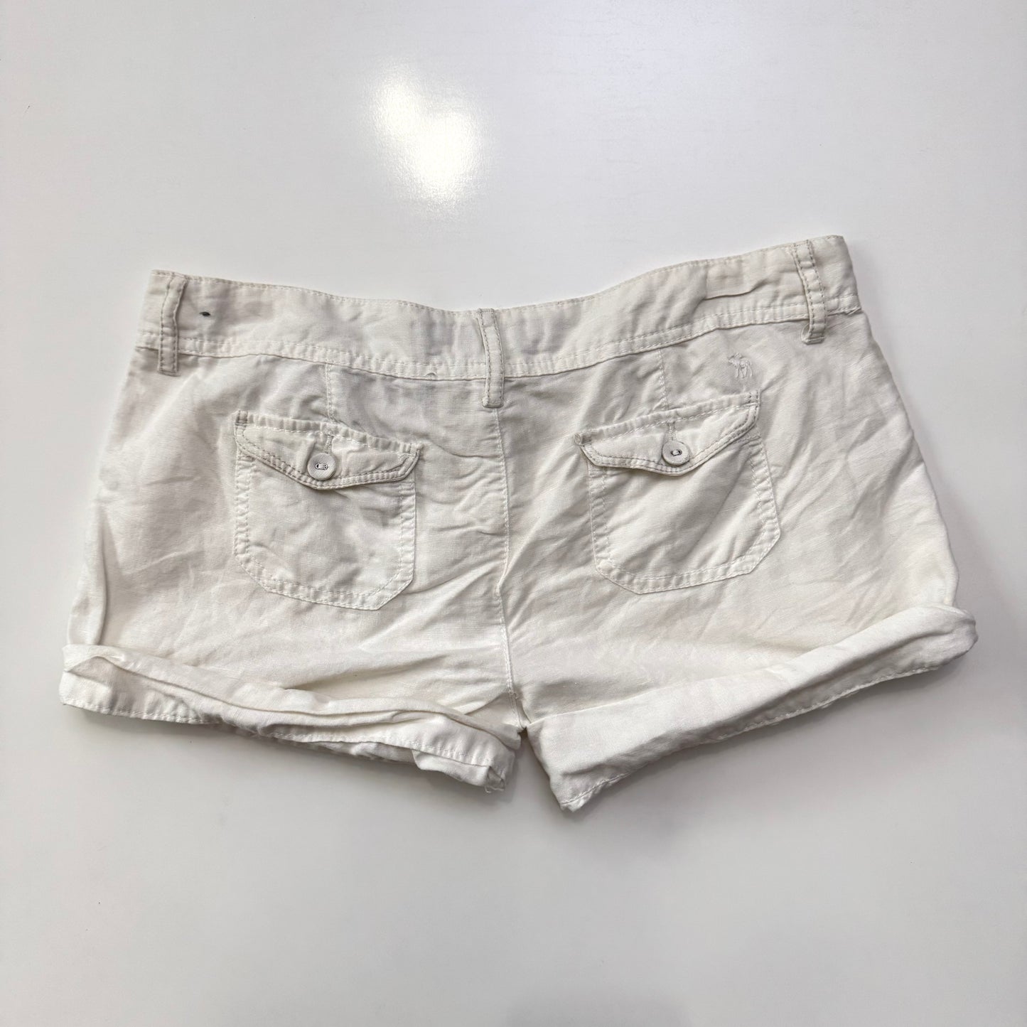Abercrombie White Linen Shorts
