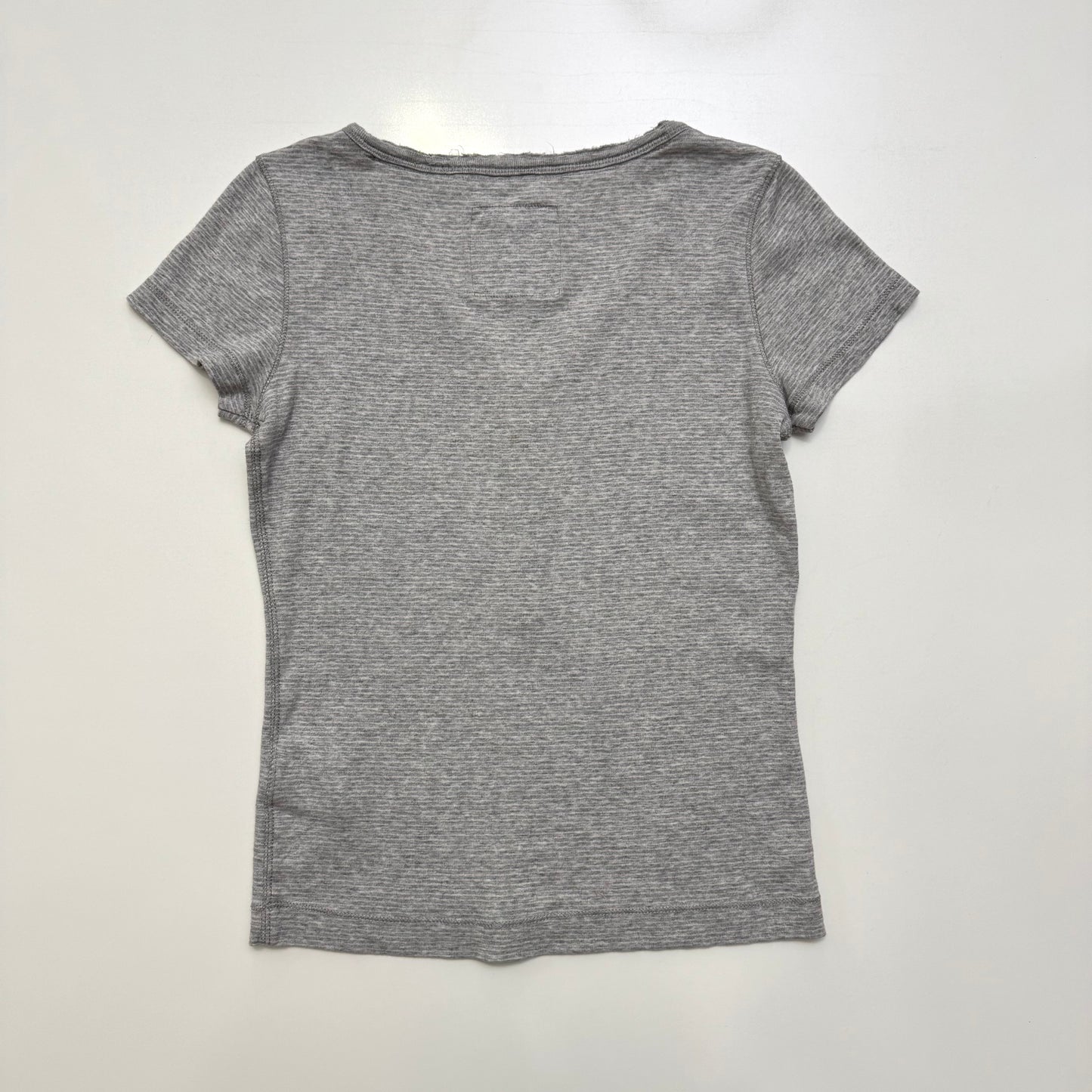 Grey Striped Henley Top