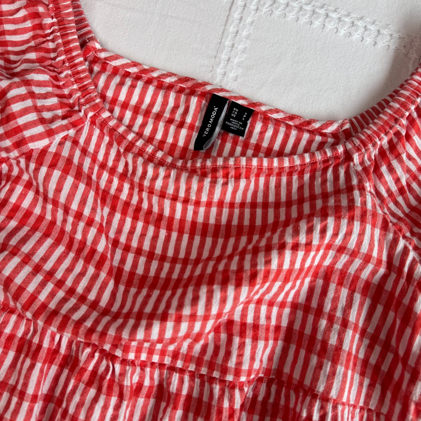 Gingham Babydoll Top