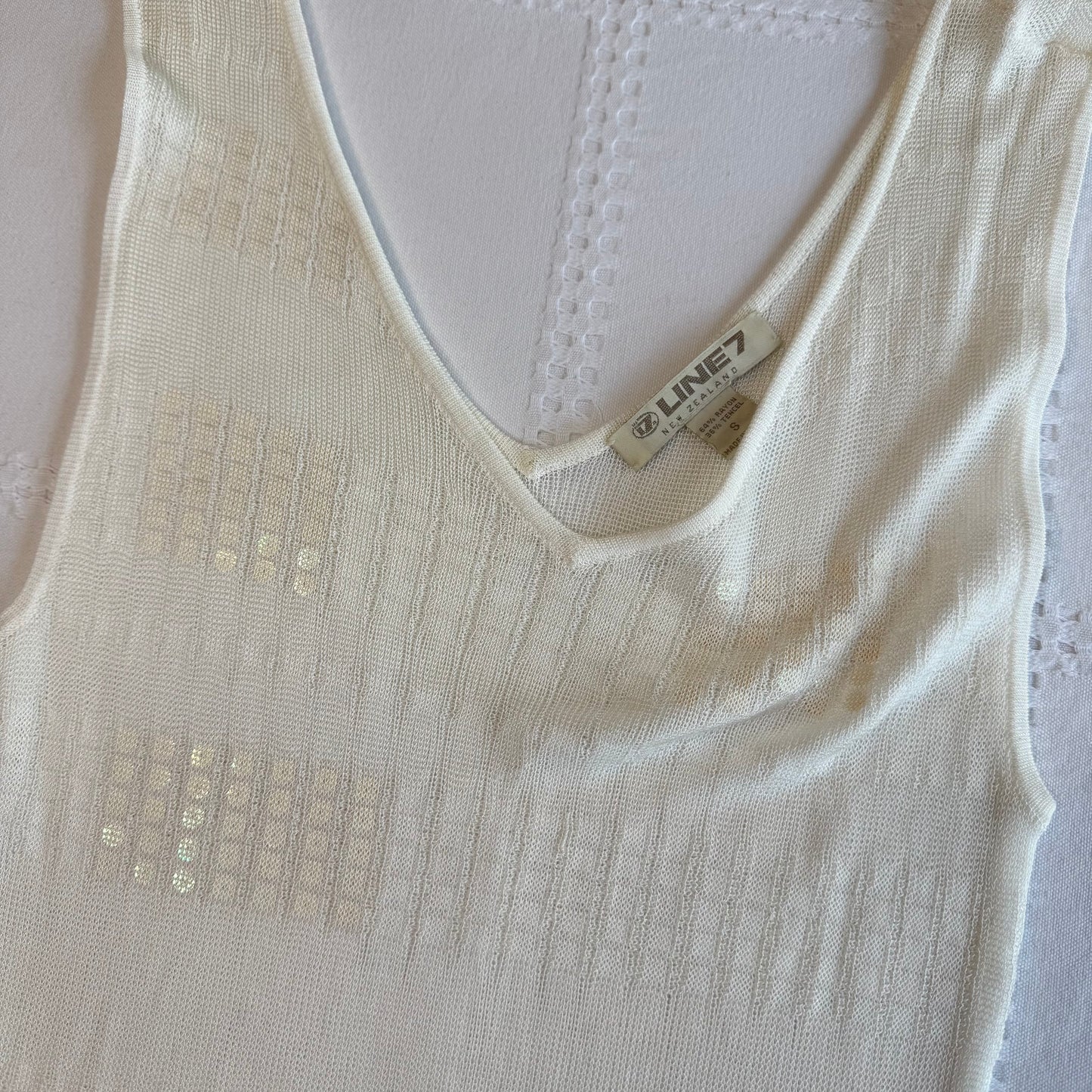 Knit Sequin V Neck Tank