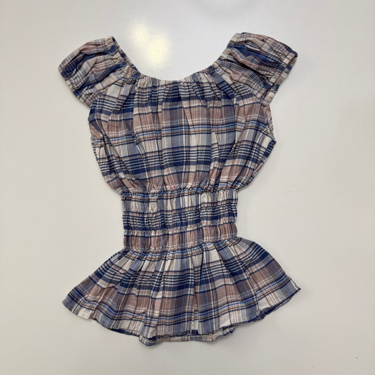 Plaid Milkmaid Top