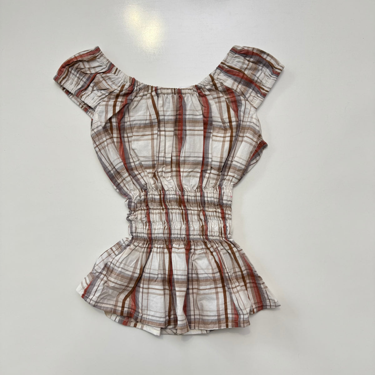 Plaid Milkmaid Top