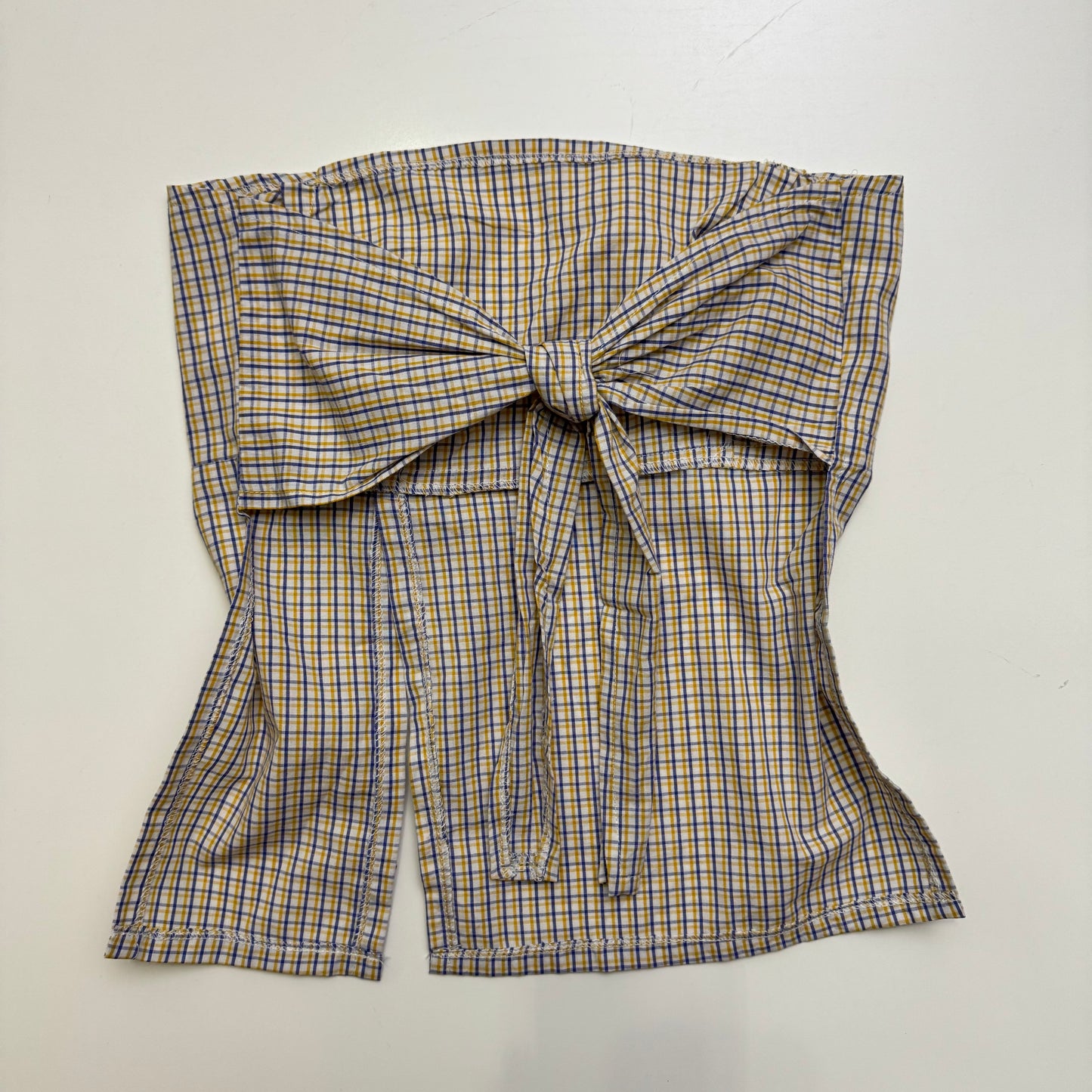 Plaid Tie Back Top