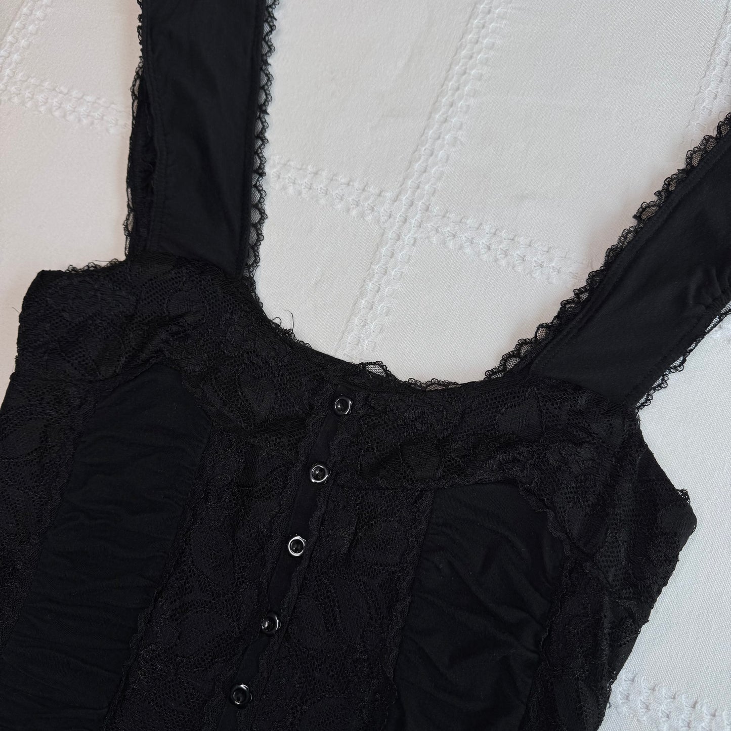 Cap Sleeve Lace Button Top