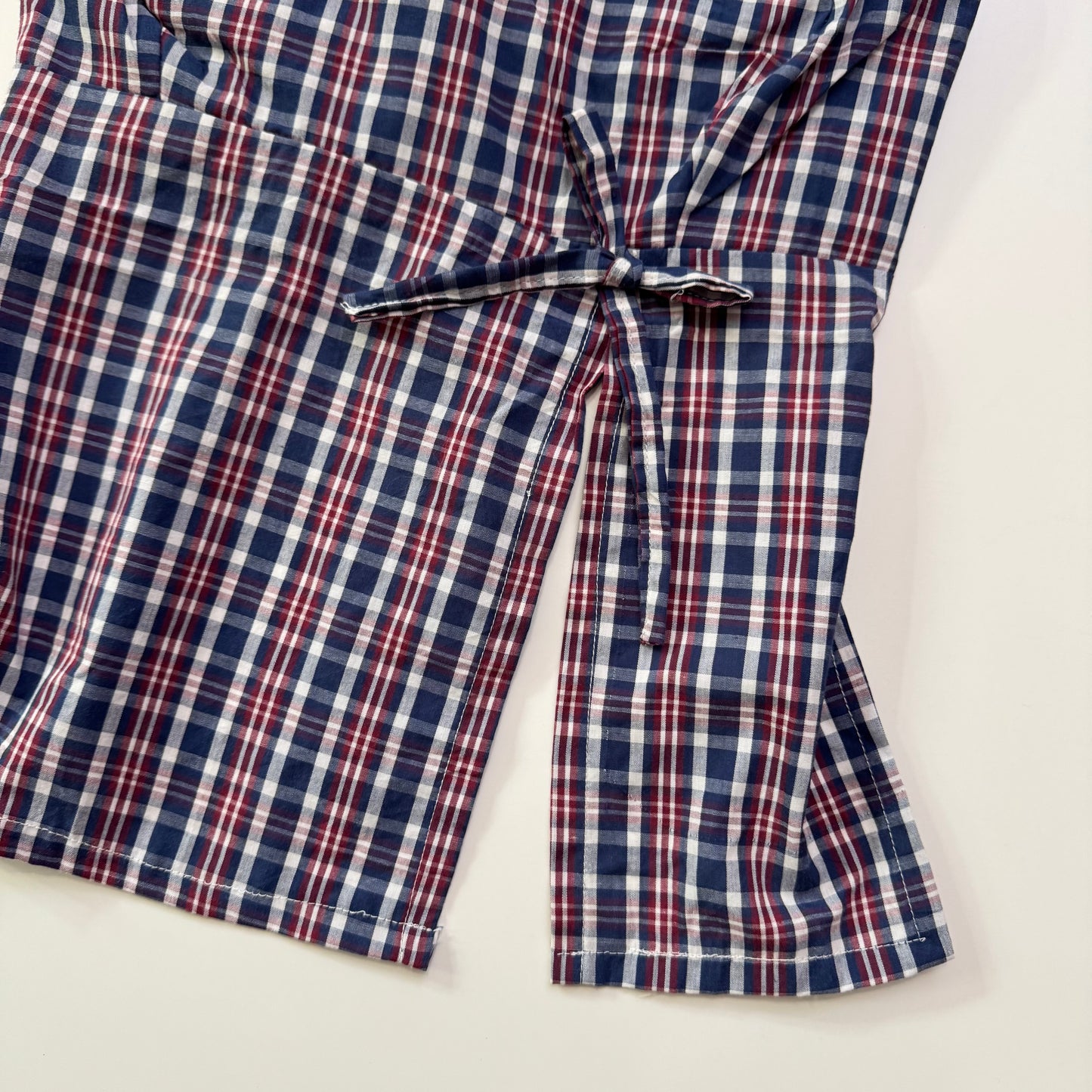 Plaid Strapless Tie Back Top