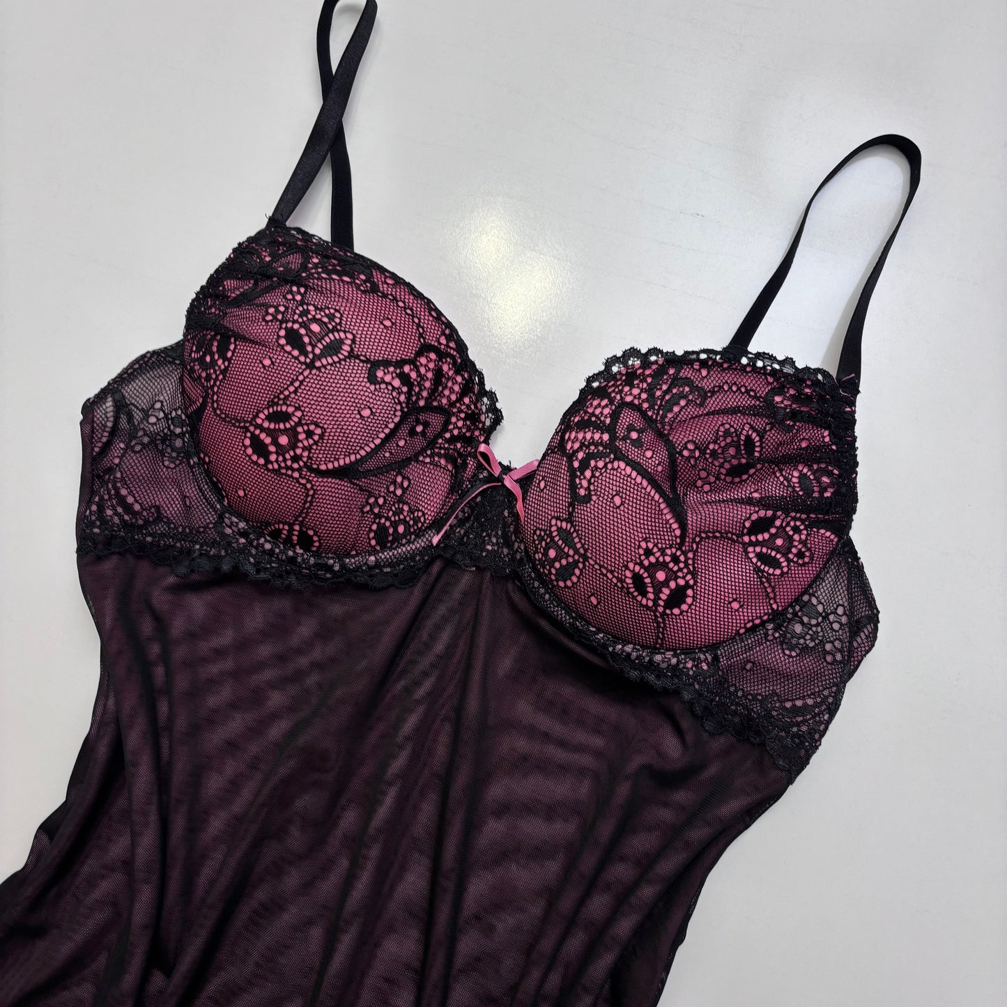 Pink + Black Babydoll Cami