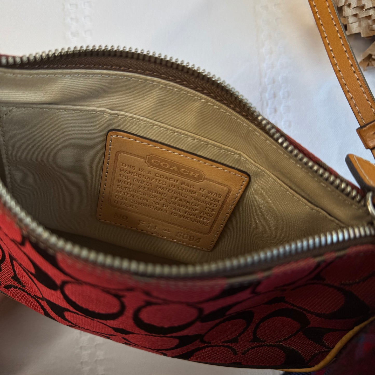 Coach Red & Tan Demi Bag
