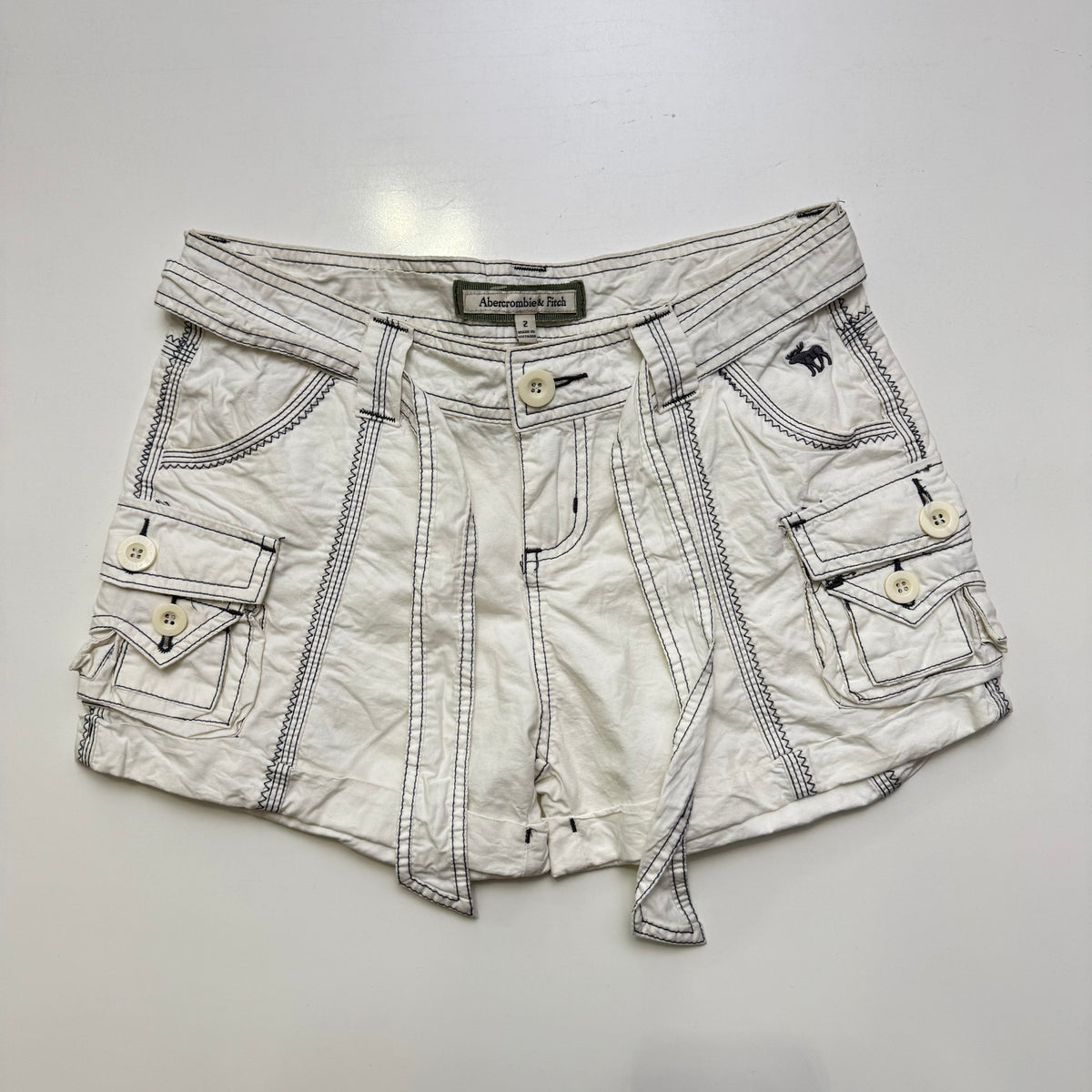 White Abercrombie Cargo Shorts