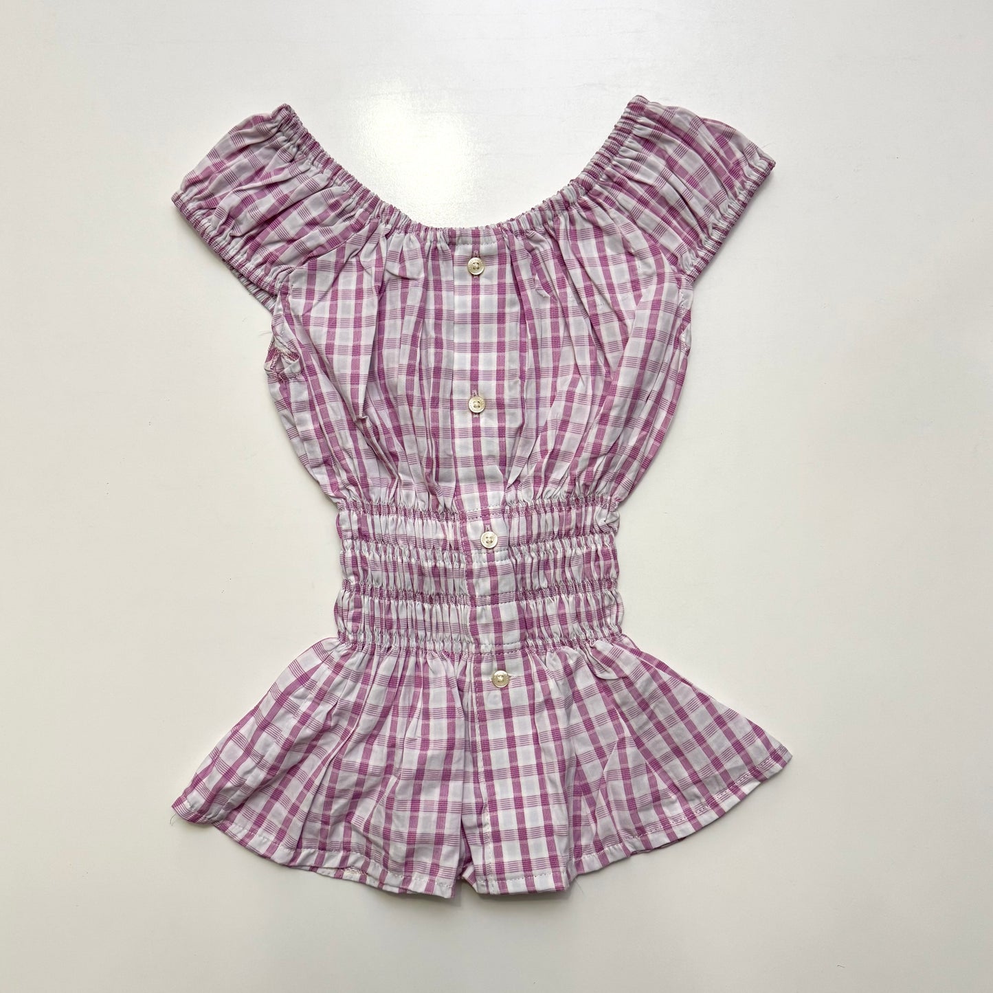 Purple Plaid Milkmaid Top