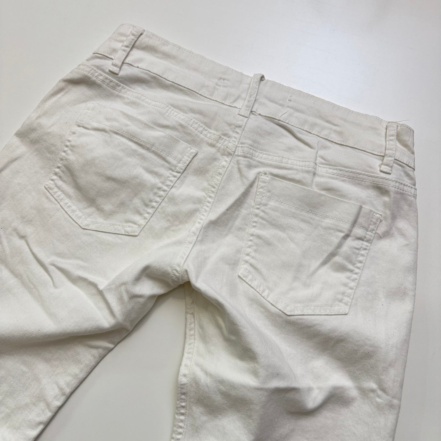 White Low Rise Flare Jeans