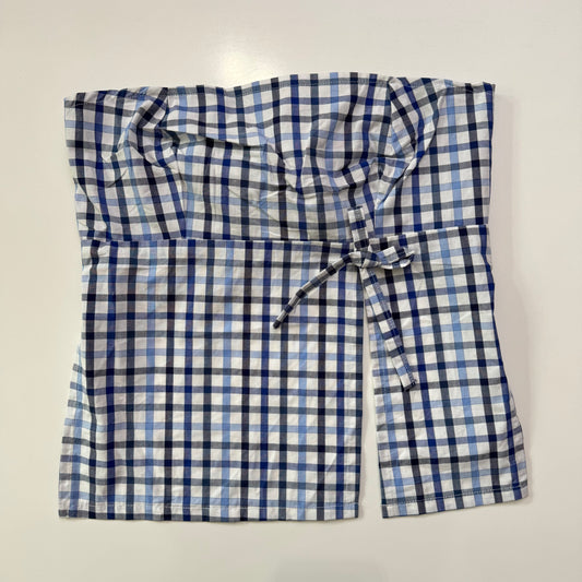 Plaid Babydoll Tie Back Top