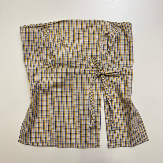 Plaid Tie Back Top