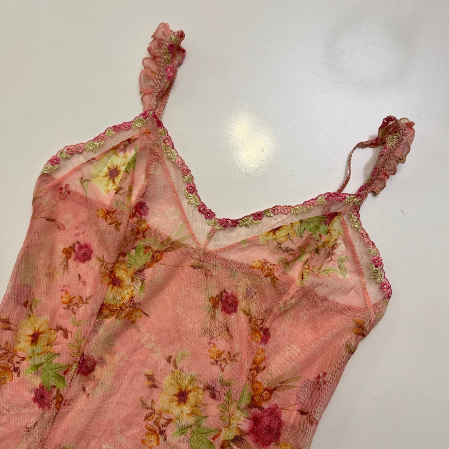 Pink Mesh Mini Dress