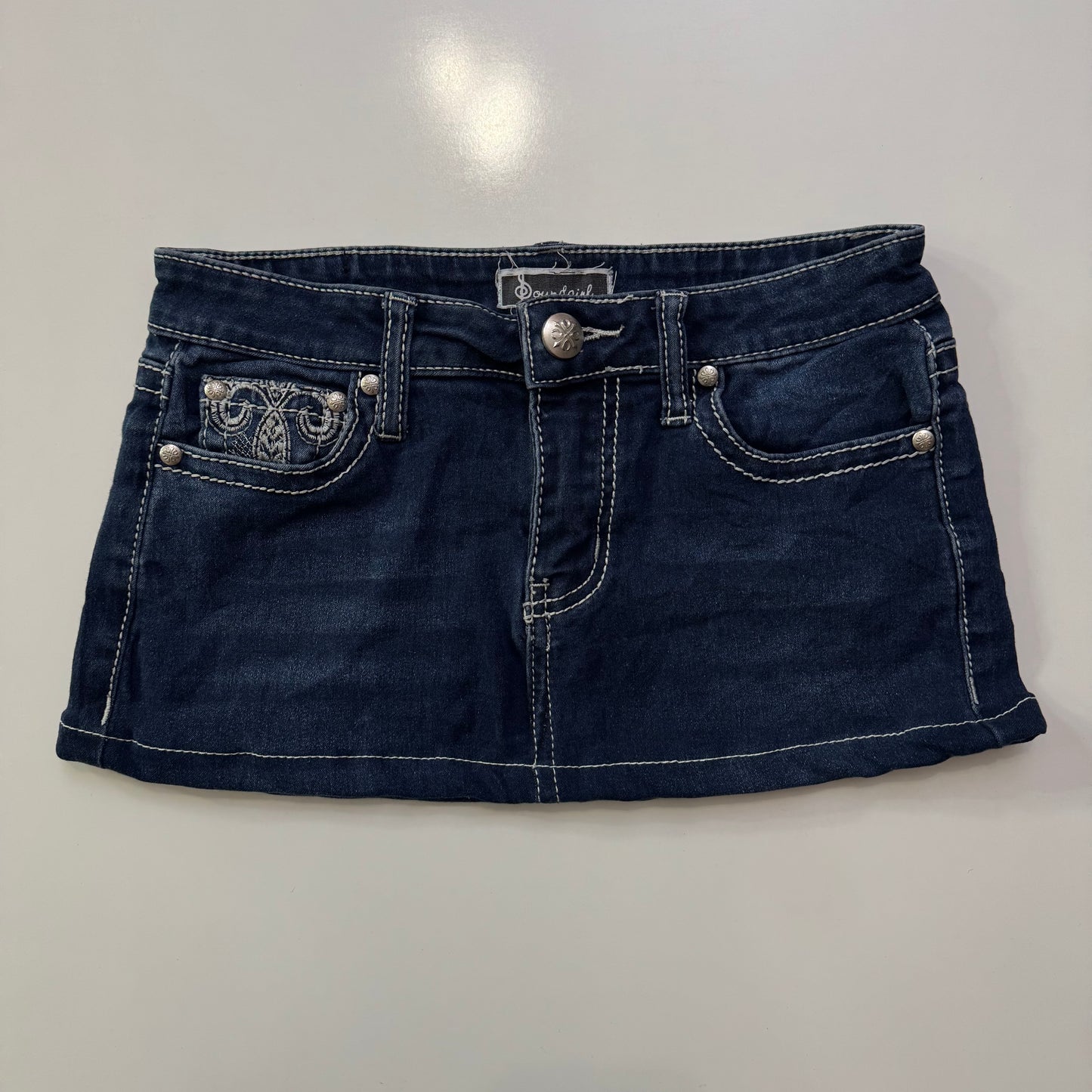 Embroidered Denim Mini