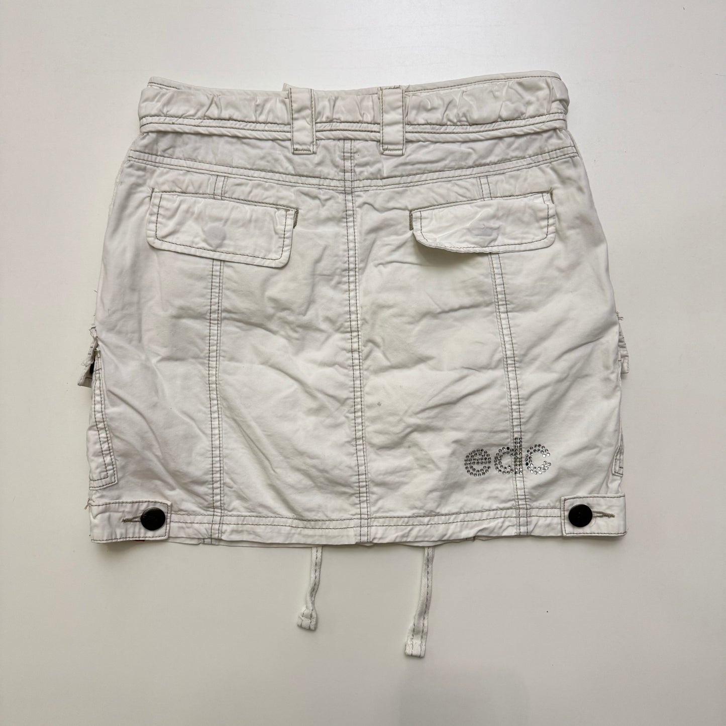 White Cargo Mini Skirt