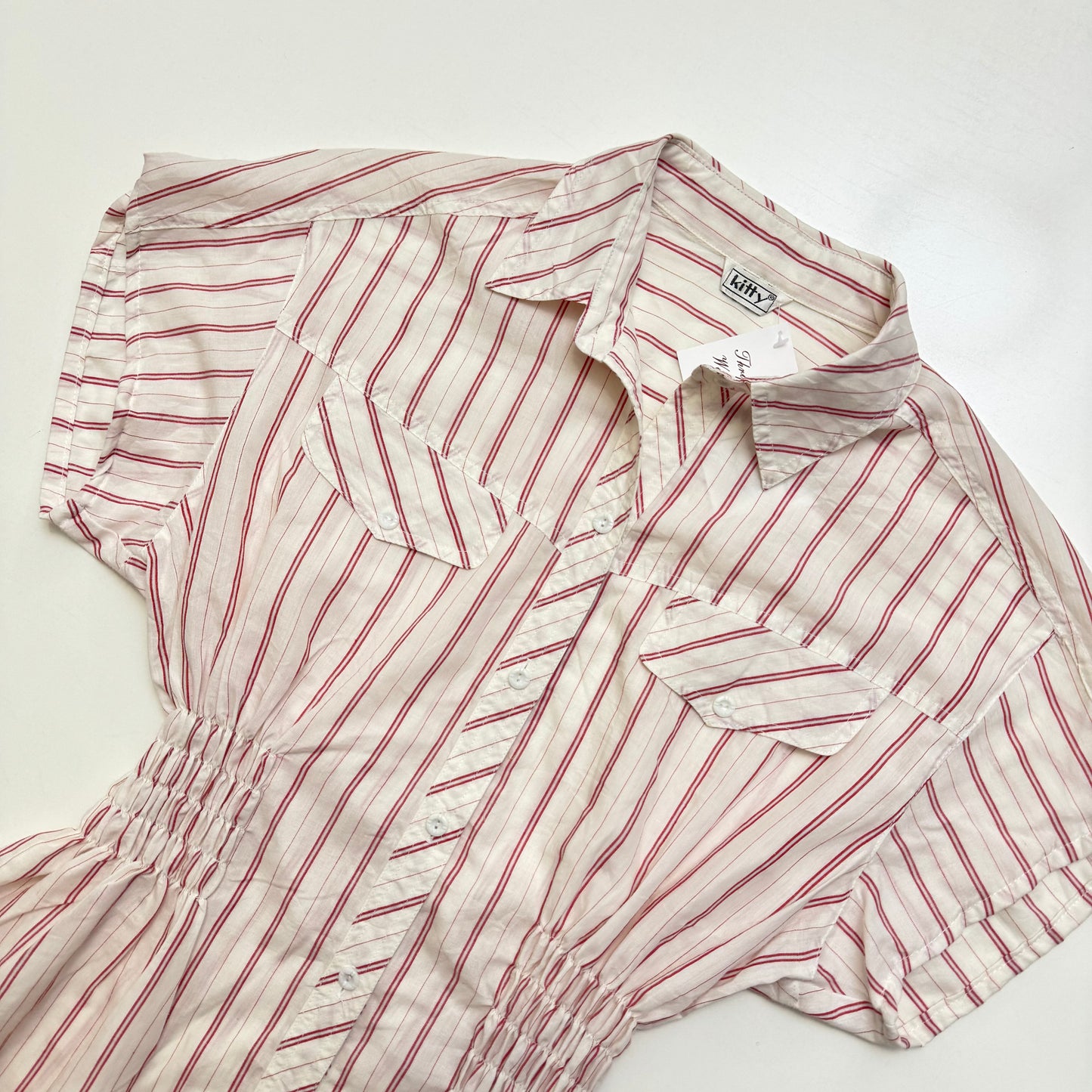 Stripe Cinched Button Up