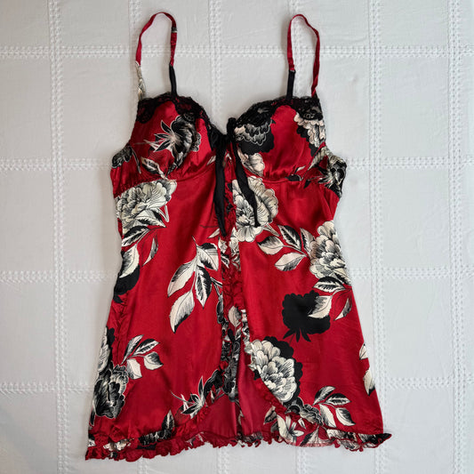 Red Floral Babydoll Cami