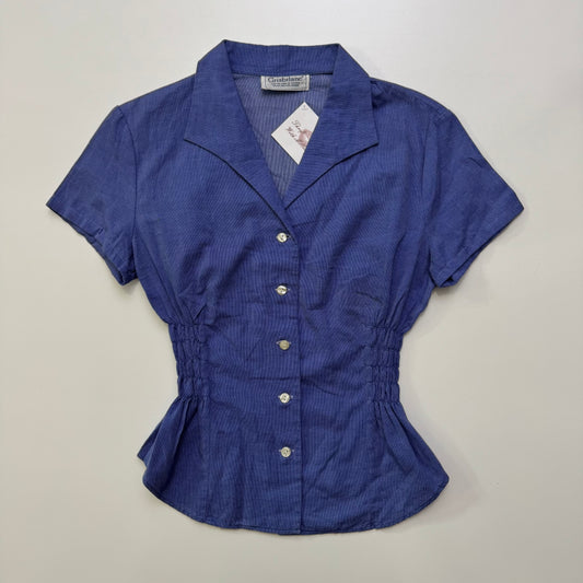 Blue Cinched Blouse