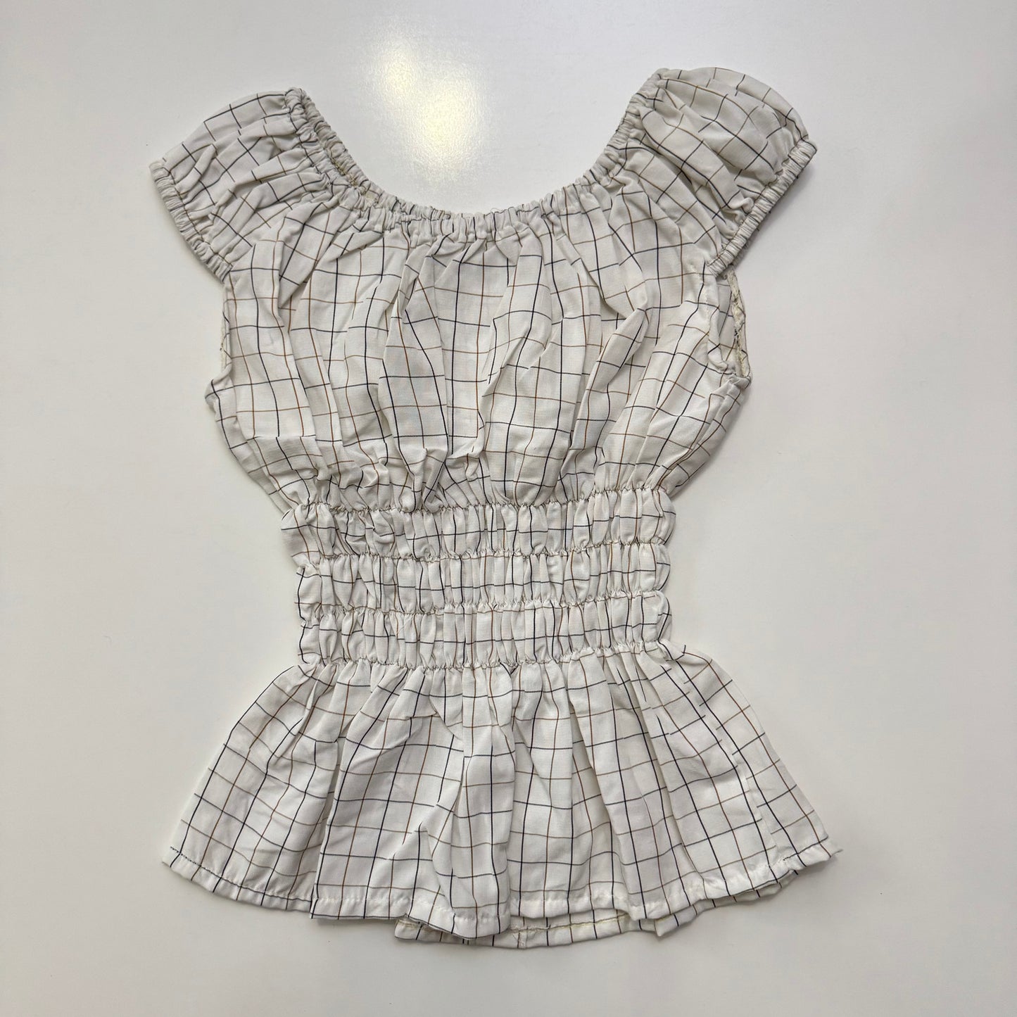 Plaid Milkmaid Top