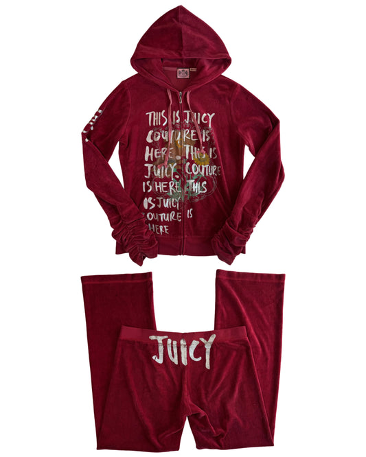 Juicy Red Velour Tracksuit
