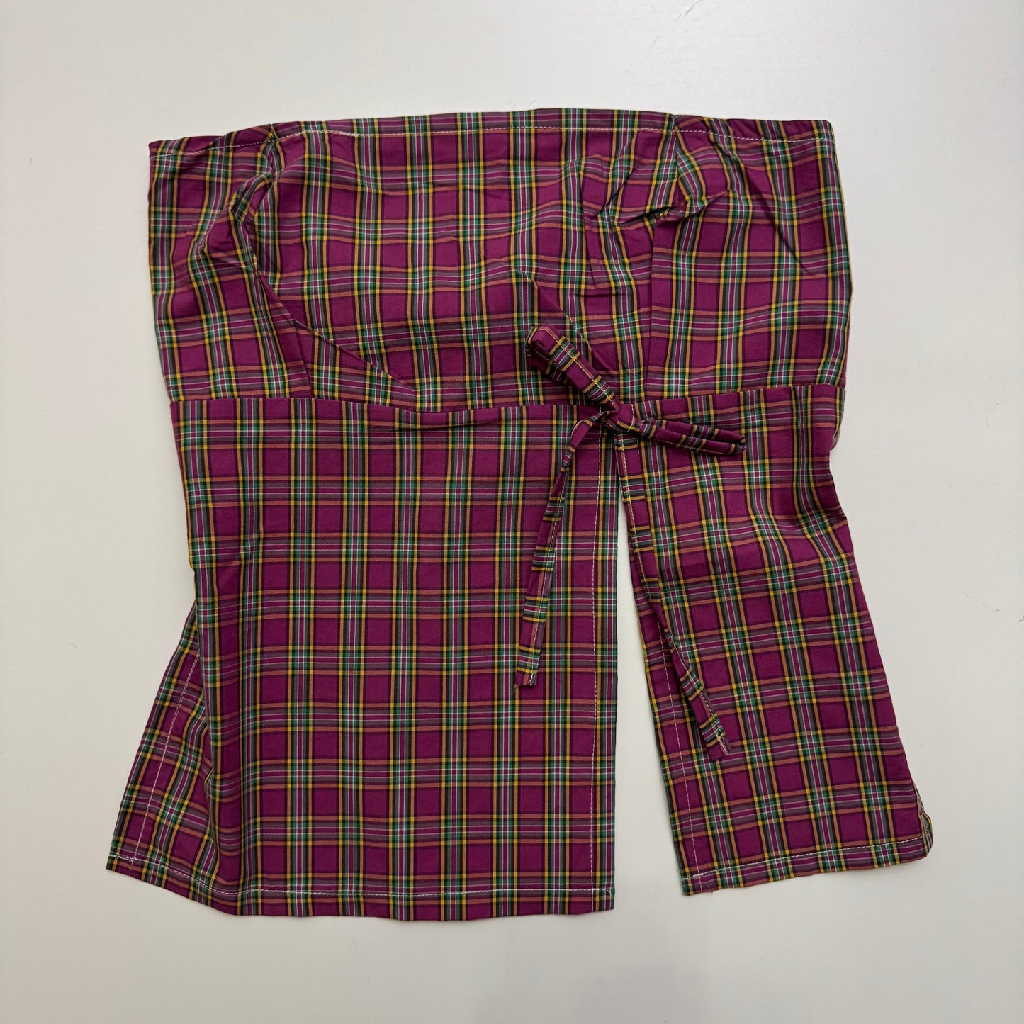 Plaid Tie Back Top
