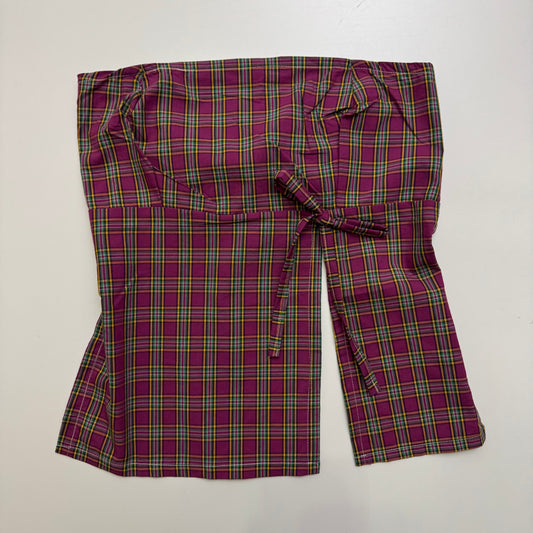 Plaid Tie Back Top