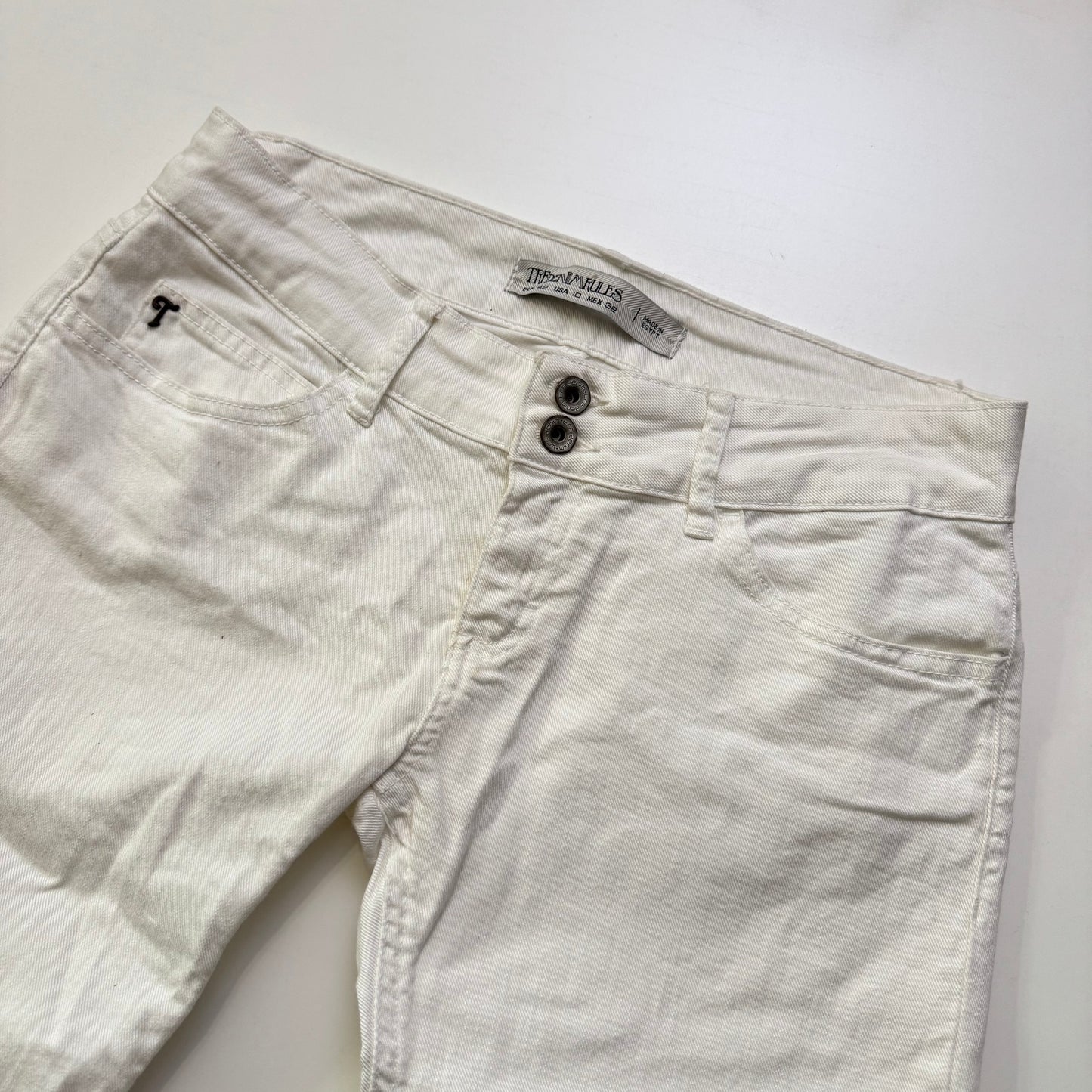 White Low Rise Flare Jeans