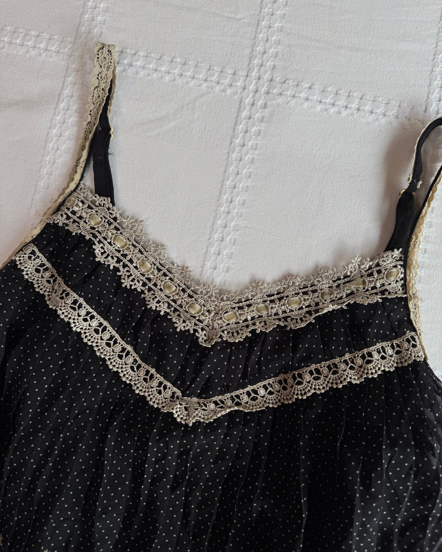 Tiered Polka Dot Lace Mini Dress
