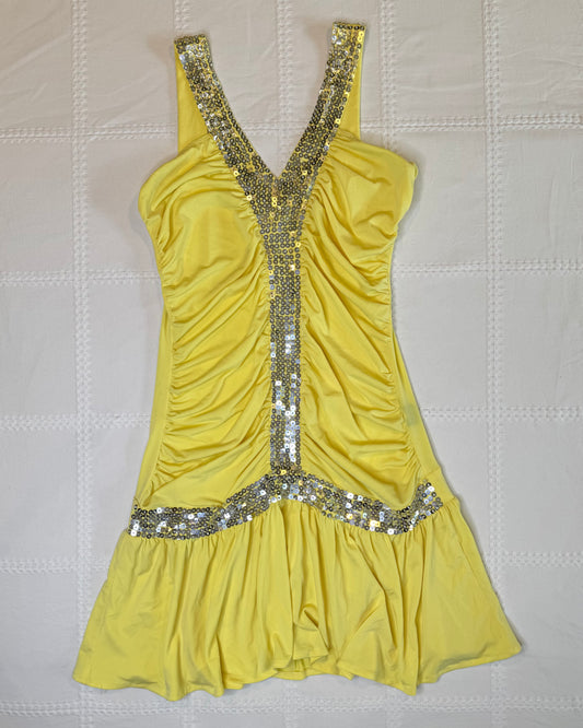 Yellow Sequin Party Dress