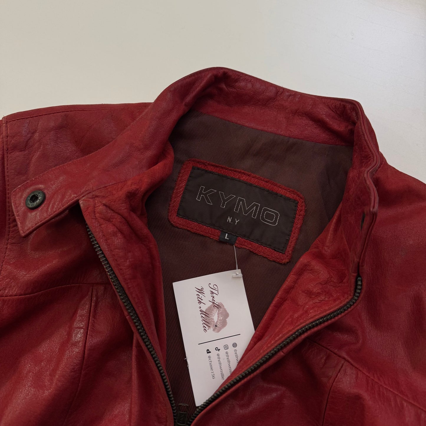 Red Leather Moto Jacket